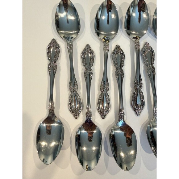 Oneida Raphael Teaspoons Distinction Deluxe HH Stainless Flatware Set of 10 Vtg - Picture 2 of 10
